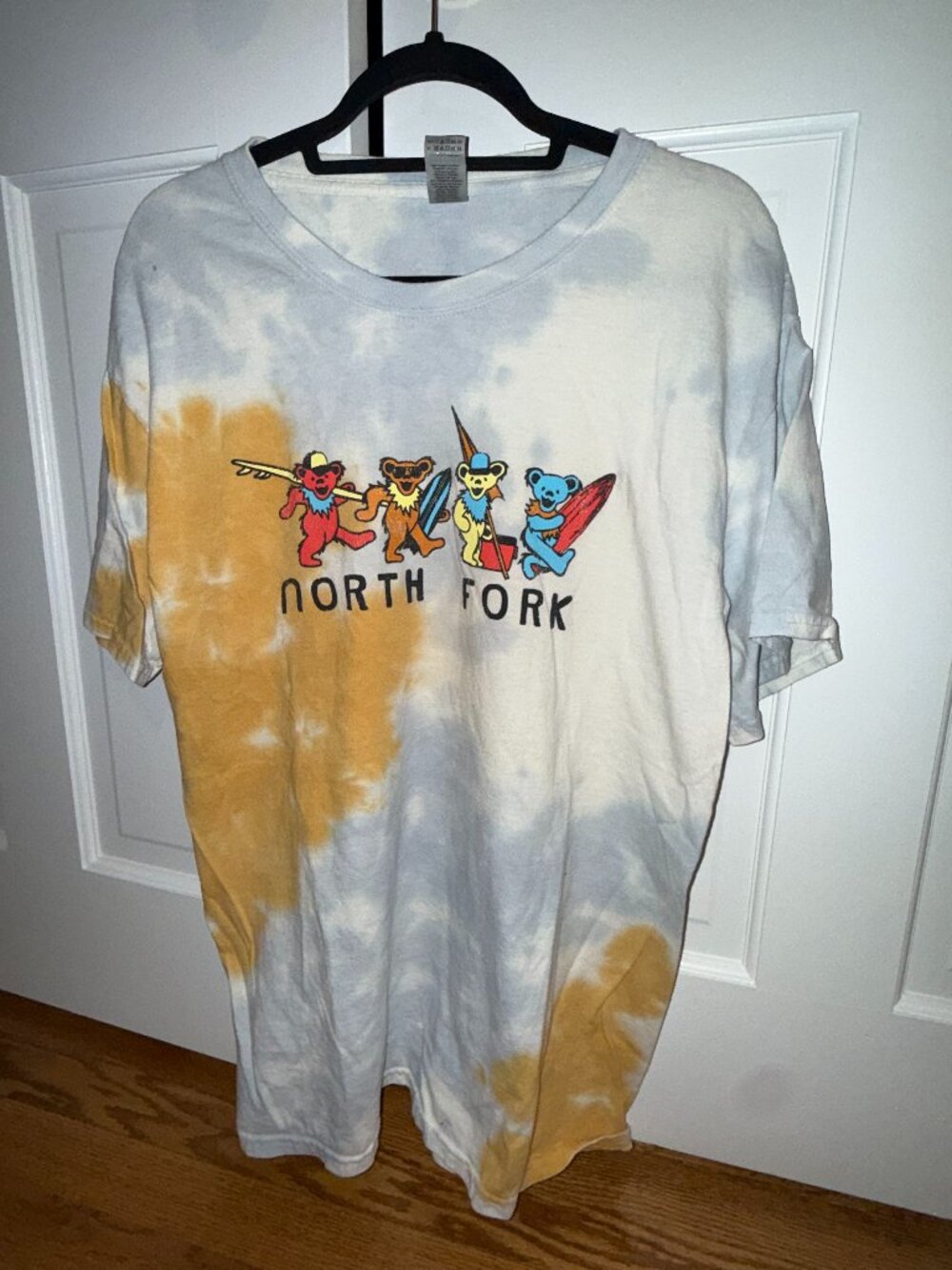 Grateful Dead Dancing Bears North Fork Tie Dye T-Shirt Surf Beach L